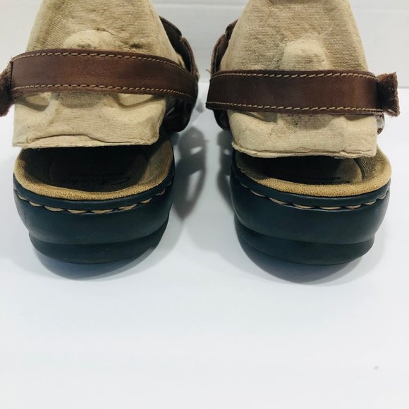 Clarks Clark's Sandals 11 Brown Open Toe Strappy Sling Back Cushioned‎ Shoes - Picture 8 of 10